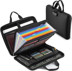 Fireproof Document Box with Combination Lock, Hard-Shell Fireproof File Organizer for Legal Documents, Laptop, Valuables & Im