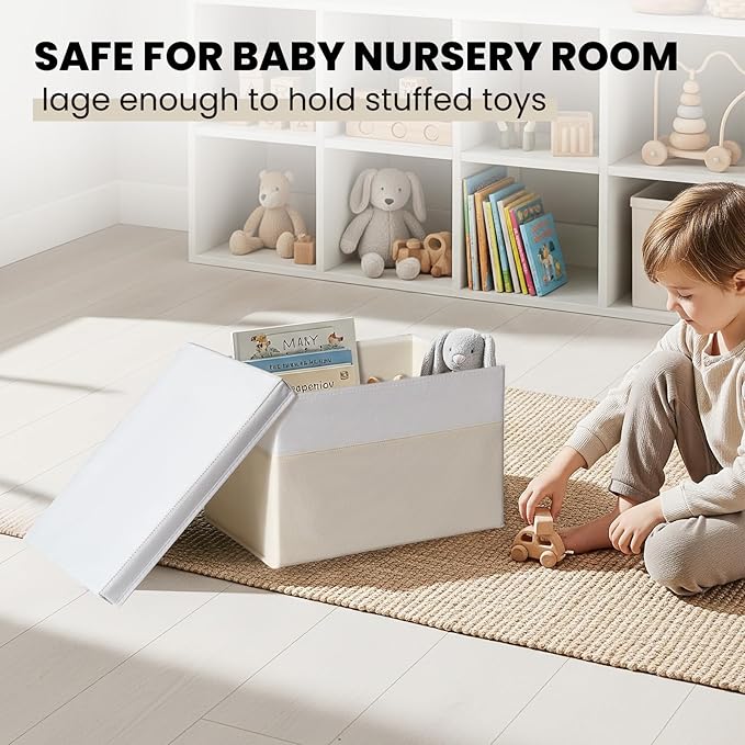 Large Closet Organizer Bins with Lids 8 Pack - Nursery Storage Baskets for Shelves Bedroom Dorm - Stackable RV Closet Organiz