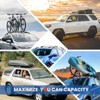 Roof Rack Cross Bars Compatible with Toyota RAV4 2013 2014 2015 2016 2017 2018 with Raised Side Rails Heavy Duty Aluminum Crossbars Black Luggage Carrier Rooftop Cargo