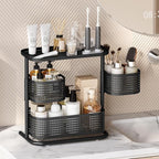 3 Tier Bathroom Counter Organizer, Rotating Countertop Vanity Storage Cabinet with Standing Shelf, Cosmetic Holder for Skinca