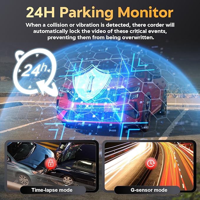 Dash Cam Front and Rear - 4K HD Dual Dash Camera for Cars, Built-in 5G WiFi GPS, 64GB Card, Dashcam with 3.2" IPS Screen, UHD