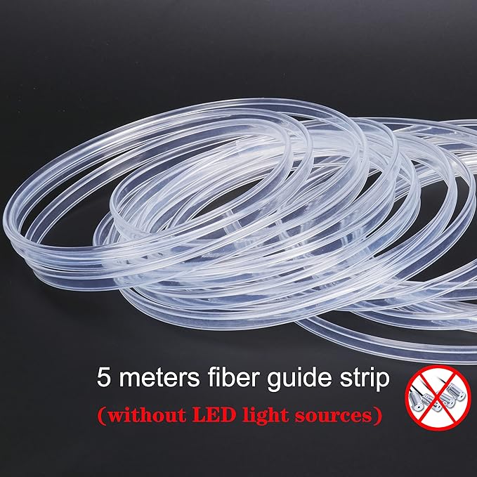 Optic Fiber Cable Waterproof Car Side Glow LED Illumination Optic Fiber Band Car Interior Atmosphere Neon Cold Lights 5 Meters (16.40ft)