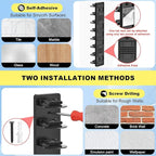 2 Pack MultiLayer Hat Organizer for Baseball Caps, Holds 16 Hats, Hat Hook for Wall, Dual Mount (Adhesive/Screws), Space Savi