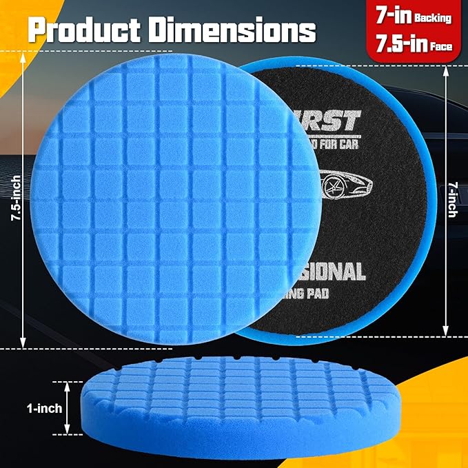 6 PCS Buffing Polishing Pads, 7 Inch Buffing Pads Compound Buffing Sponge Pads Polishing Pad Kit Buffing Pads, Car Professional Set for Buffing, Waxing, Sealing Glaze