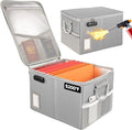TOMKID 5200°F Fireproof Document Box, Fire Important Document Organizer with Lock, Upgraded Heat Insulated Filing Storage Cab