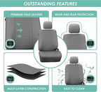 FH Group Three Row Car Seat Covers Deluxe Leatherette with 7 Seater, Airbag Compatible and Rear Split Bench– Universal Fit fo
