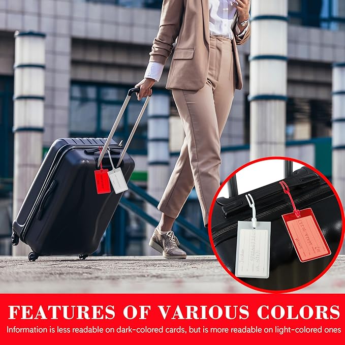 100 Pack Luggage Tags for Suitcases, Airplane Travel Essentials for Flying, International Travel Must Haves, and Luggage Acce
