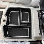 Center Console Organizer Compatible with 2007-2014 Chevy Silverado GMC Sierra Avalanche Tahoe Suburban Yukon Yukon XL Accessories, Floor Mounted Center Console ONLY, White Trim