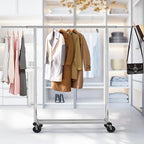 Simple Houseware Heavy Duty Clothing Garment Rack, Holds Up to 150 lbs, 42 to 67 Inches Extendable Rod, Chrome