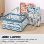 Domiella 2-Pack Foldable Storage Baskets, Collapsible PP Crates with Handles - 20L Capacity, Strong and Portable for Home Org
