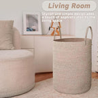 JMvicyroam Large Woven Laundry Basket Hamper,80L Cotton Rope Storage Bin for Blankets,Toys and Clothes,Decorative Tall Nurser