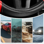 Rubbermaid Steering Wheel Cover – Universal Fit 14.5"–15" Steering Wheel Cover, Anti-Slip Grip, Breathable Leather, All-Seaso