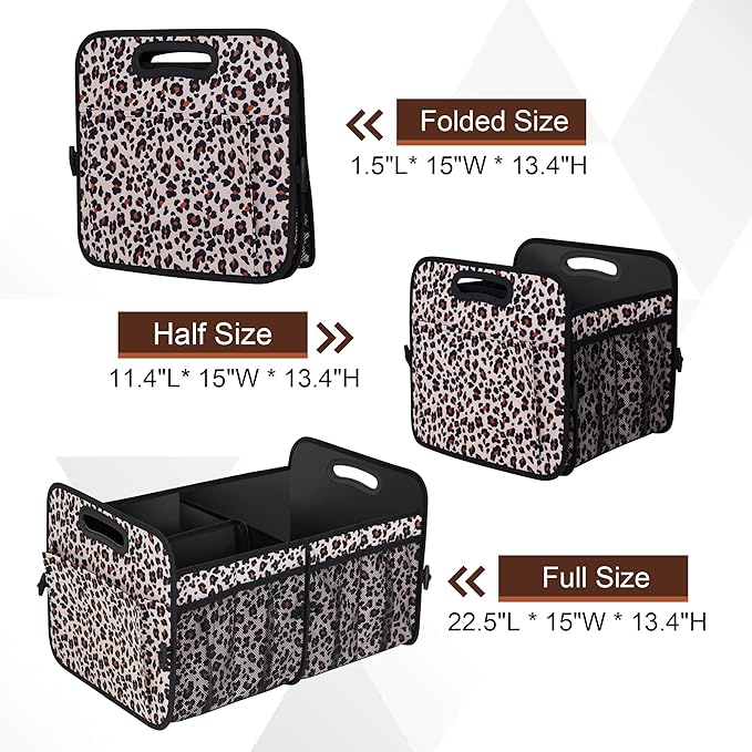 Femuar Car Trunk Organizer, Large Capacity Collapsible Trunk Storage with 11 Pockets, Waterproof, Non-Slip, Suitable for Car