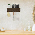 Nekon Key Holder for Wall, 11.8" W x 3.5" H x 2.8" D Decorative Key Organizer with Floating Shelf, Wall Mount Key Rack with 5