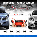 15PC Car Emergency Kit with Jumper Cables, Roadside Assistance Safety Kit for Auto & Truck, Includes Safety Hammers, Tow Stra