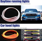 71 Inch Led Hood Light Strip, White Dynamic Car LED Hood Strip Lights with Fuse Protection, Turn Signal Lamp, Universal Exterior Daytime Running Light Strip for Cars, SUVs, Trucks