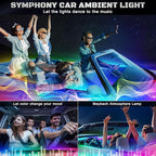 Dreamcolor Acrylic Interior Car LED Strip Light with Wireless APP, RGB 6 in 1 with 175 inches 593 LEDs Fiber Optic Strip Lights for Car, Music Sync Neon Car Ambient Neon Lighting Kits