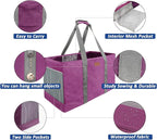 MHOMER Reusable Grocery Bags Extra Waterproof Large Tote Bag with Carrying Handles Reinforced Bottom Durable Oxford Fabric Foldable Shopping Bags for Storage Space Saving Red
