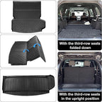 Auxko All Weather Cargo Mat with Back Seat Mat Fit for Mazda CX90 2026 2025 2024 TPE Trunk Mat Accessories All Season Odorless Anti-Slip Black