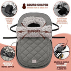 ACRABROS Car Seat Cover Baby: Winter Infant Carseat Canopy for Boy Girl Newborn, Zipper Peeping Window, Warm Cozy Cold Weathe
