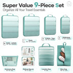 Veken 9/11 Set Compression Packing Cubes for Travel Essentials,Compressible Expandable Large Luggage Suitcase Organizer Bags 