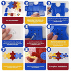 PTSGCAI 3-Pack Plastic Pegboard Panels Durable Modular Organizer Boards with 12pcs Combination Kit for Wall Storage, Garage, 