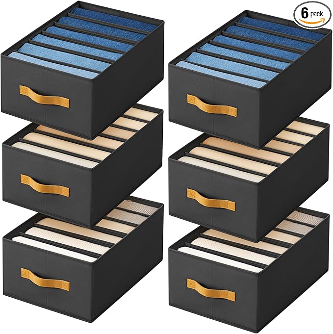 DIMJ Large Wardrobe Clothes Organizers - Foldable Closet Clothing Organizer for Jean Sweater Shirt Pants Underwear Bra, Divid