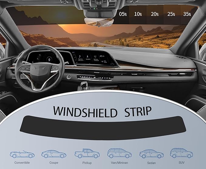 AUTOTEK Precut Windows Tint Film Windshield Strip Cars Sun Blocking Protection Privacy Anti Shatter Glass 2 Ply Computer Cut 25% Tint Shade for Chevrolet Trailblazer 2021-2026