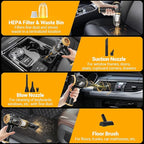Portable Car Vacuum Cordless Mini Handheld Vacuums Cleaner Rechargeable with LCD Display and Multi-Nozzles, High Power Hand h