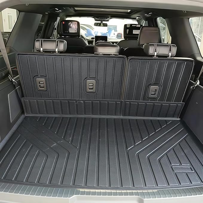 Cargo Liner Fits for Ford Expedition Max/Lincoln Navigator L 2018-2024, All Weather Back Seat Cover Trunk Cargo Mat for Expedition Accessories (Backrest Mat+Trunk Mat)(Only for Max & L)