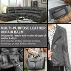 Leather Recoloring Balm and Scratch Repair Kit, Dark Gray Leather Restorer for Couches, Furniture, Car Seats, Leather Paint &