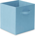 Casafield Set of 6 Collapsible Fabric Cube Storage Bins, Baby Blue - 11" Foldable Cloth Baskets for Shelves, Cubby Organizers