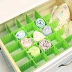 ZOENHOU 60 PCS Green Drawer Dividers, 12.6 x 2.8 Inch Adjustable Premium Plastic Drawer Divider Organizers for Makeup Drawers