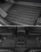 3W Floor Mats & Seat Back Mats & Cargo Liner for 2024-2026 Jeep Wagoneer S EV, All Weather TPE Custom Fit Set Car Floor Mats, Jeep Wagoneer S EV Full Set Floor Mats Accessories, Black