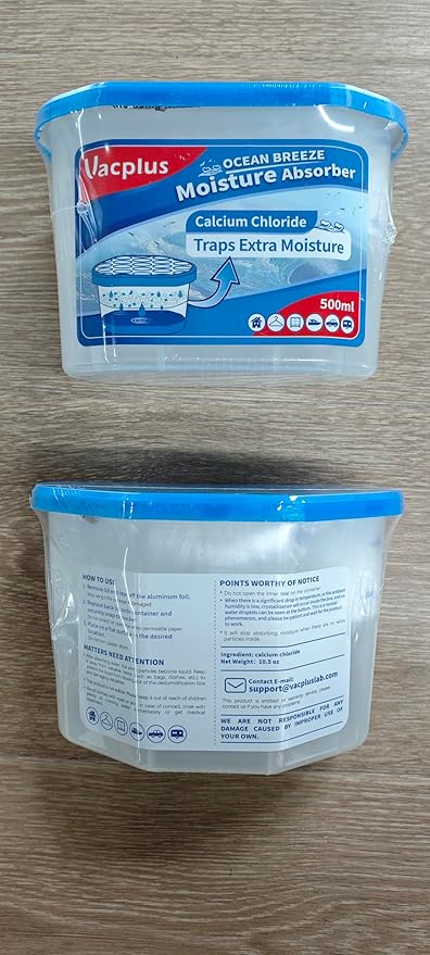 Vacplus Moisture Absorbers 6 Pack, Portable Humidity Absorber Boxes for Your Bathroom, Closet & Car, Dehumidifier with Ocean