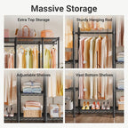 VIPEK V50 Extra Large Closet Rack Heavy Duty Garment Rack Freestanding Wardrobe with Shelves, Portable Metal Clothing Rack fo