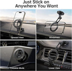 SYNCWIRE Fits MagSafe Car Mount, Magnetic Phone Holder for Car Dashboard, [Flexible Three-axis] 360° Rotation Magnetic Car Mount Strong Magnets Car Phone Holder for iPhone 17 16 15 14 Pro Max