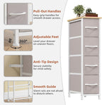 Somdot Narrow Dresser with 4 Drawers, Slim Storage Organizer Chest of Drawers with Removable Fabric Drawers for Small Spaces 