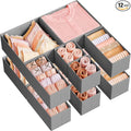 SONGMICS Drawer Organizers, Dresser Divider Organizers, Set of 12, Foldable Fabric Storage Boxes for Socks, Underwear, Bras, 