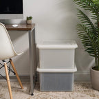 IRIS USA File Box, Plastic File Organizer with Lids for Letter/Legal File, Portable Document Box For Moving, Storage Bin with