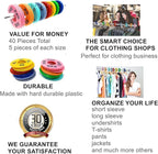 Clothes Size Dividers | 40 Pieces 8 Colors XXS-XXXL | Ultimate Clothing Rack Dividers | Round Clothes Rack Clothes Hangers, C