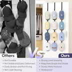 SWTYMIKI Over Door Hat Rack - 3 Packs Metal Hanging Hat Organizer with 12 Hooks Design, Baseball Cap Hanger Organizer Storage