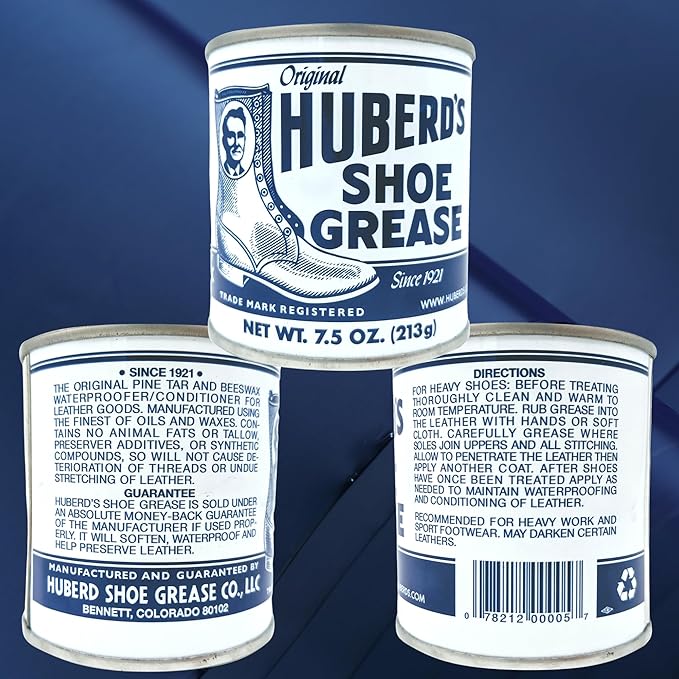 Huberd's Shoe Grease 7.5 oz – Leather Conditioner and Waterproofer for Leather Boots, Shoes, & Gear. Rejuvenates and Protects