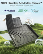 3W Floor Mats Fit for Lexus RX/RX350/RX350h/RX500h 2023-2025 2026, All Weather Heavy Duty Custom Fit TPE Car Floor Liners for Front & Rear Rows, Black(Not fit RX450h+ PHEV)