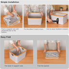 efluky Storage Baskets for Organizing, Fabric Storage Bins with Bamboo Handles, Collapsible Storage Baskets for Shelves and C