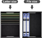 Huolewa Portable Leather File Organizer Boxes with Lids, Collapsible File Folder Organizer Boxes, Decorative Small Filing Fil