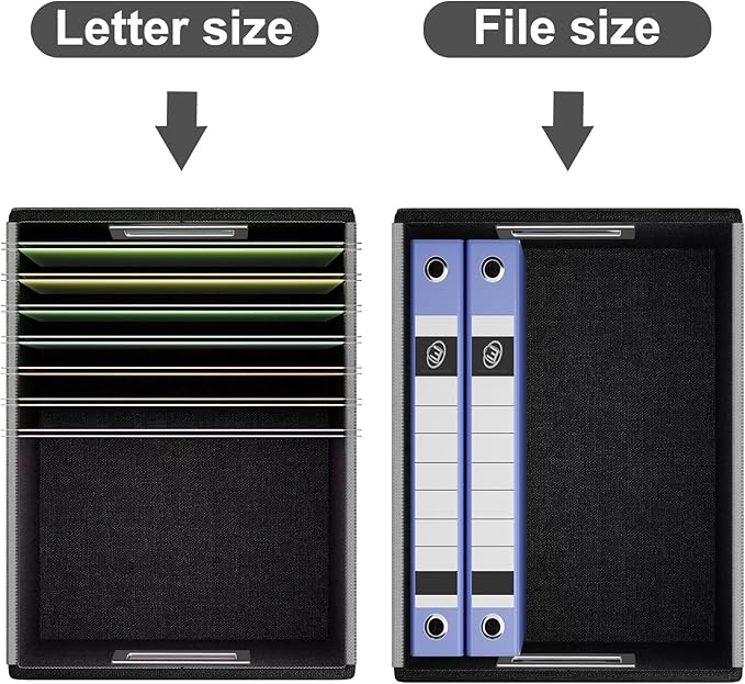 Huolewa Portable Leather File Organizer Boxes with Lids, Office Document Boxes Organizer, Filing Boxes, Decorative Small File