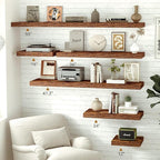 Vivelove 55x12 Floating Shelves, Deep Floating Shelves for Wall with Invisible Brackets, for Living Room Bedroom, Farmhouse R