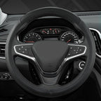West Llama Customized Auto Car Steering Wheel Cover for Chevy 14.5-15 inches, Steering Wheel Cover for Chevrolet(Black Line-S