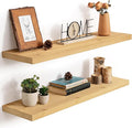 Marsmiles Floating Shelves | 36 Inch Natural Wood Wall Shelves Set of 2 | 9.3 Inch Deep Rustic Reclaimed Wood Shelves for Roo